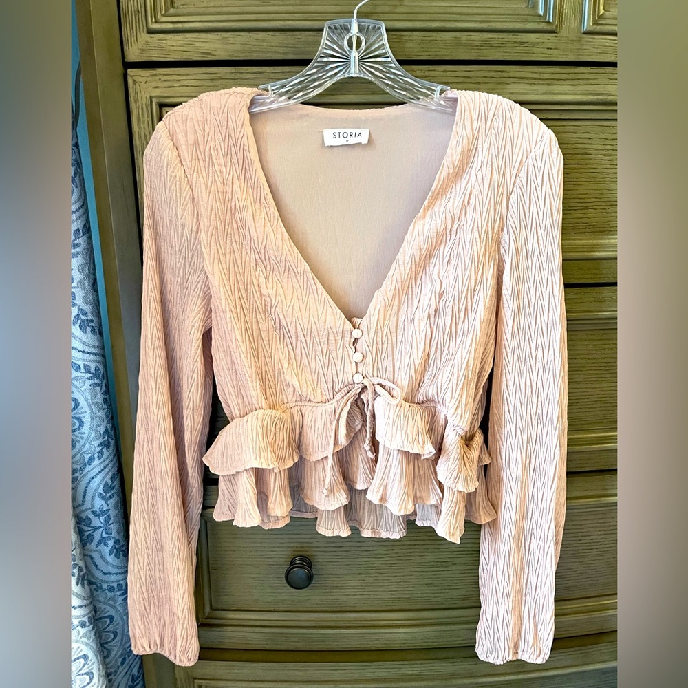 Storia Long Sleeve Ruffle Top